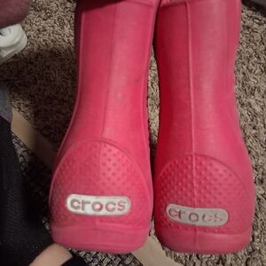 CROCS Kids Vibrant Pink Rain Boots
